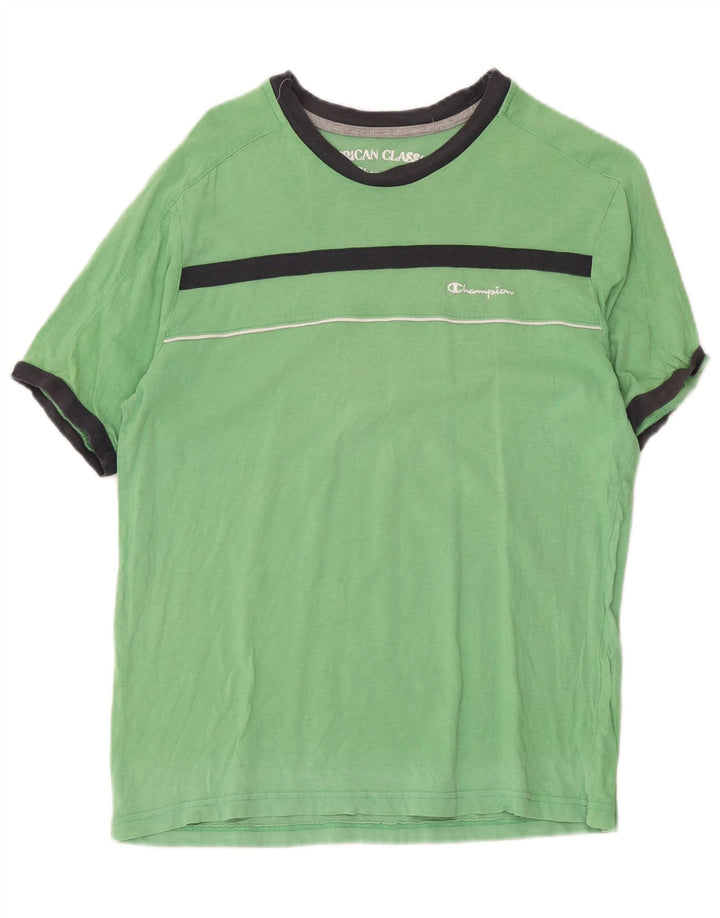 Champion Herre T-Shirt Top Medium Grøn Colourblock