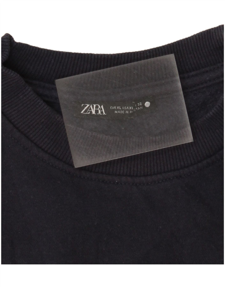 Zara Herre Sweatshirt Jumper XL Marineblå