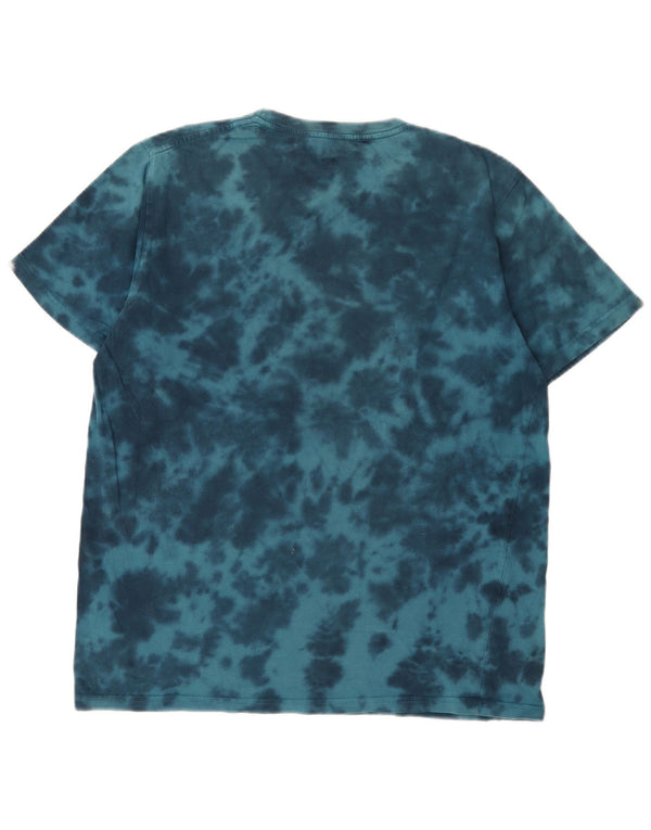 Saltrock Herre grafisk T-shirt Top Medium Blue Tie Dye Bomuld