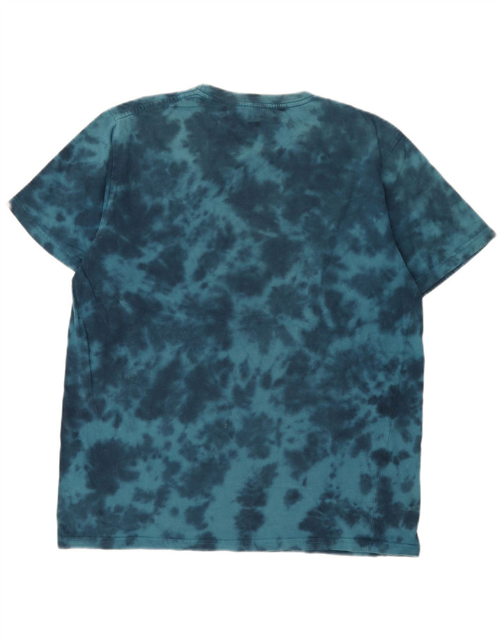Saltrock Herre grafisk T-shirt Top Medium Blue Tie Dye Bomuld