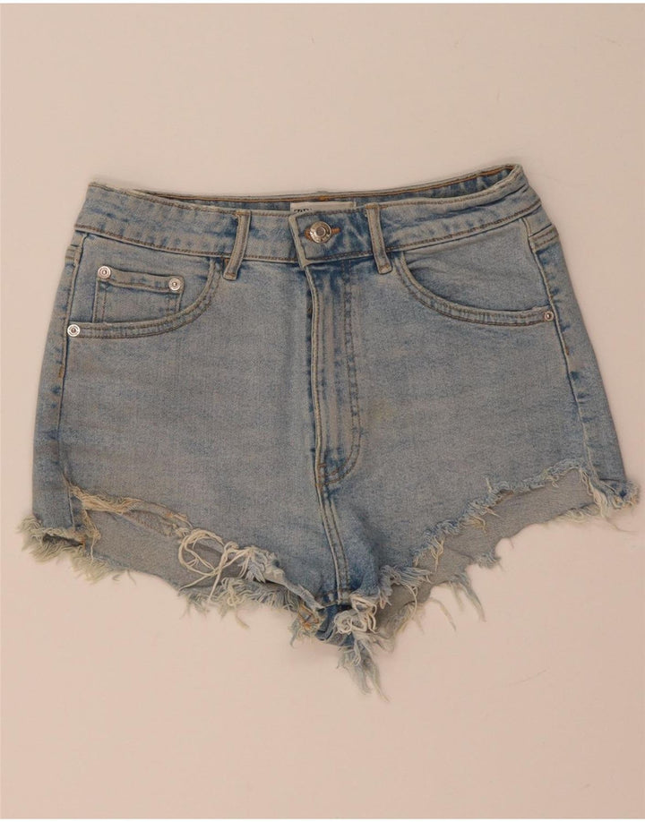 Zara Dame Denim Shorts EU 38 Small W28 Blue