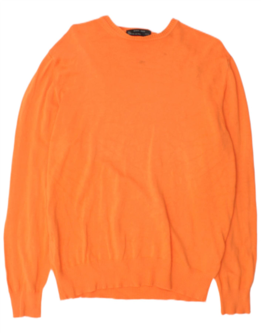 Zara Herre Boat Neck Jumper Sweater Stor Orange Bomuld