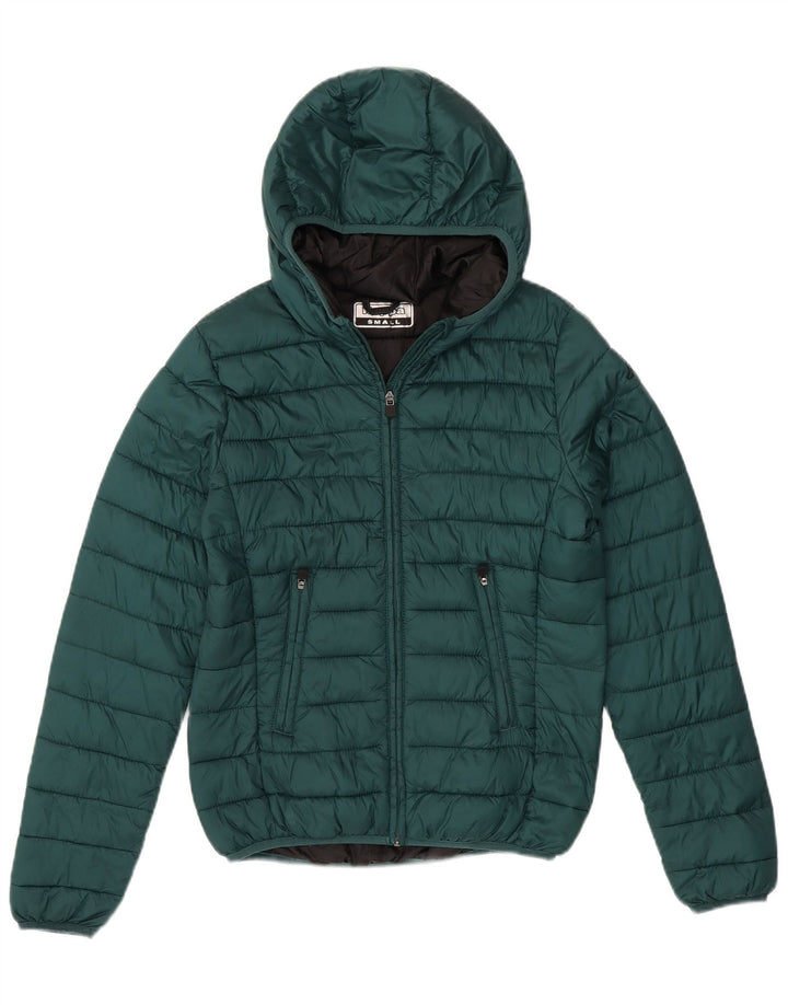 KAPPA Mens Hooded Padded Jacket UK 36 Small Green Nylon