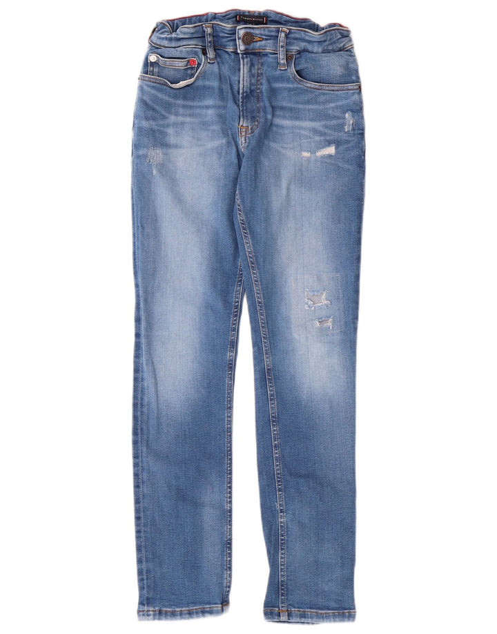 Tommy Hilfiger Boys Distressed Slim Jeans 11-12 år W24 L26 Blue Cotton