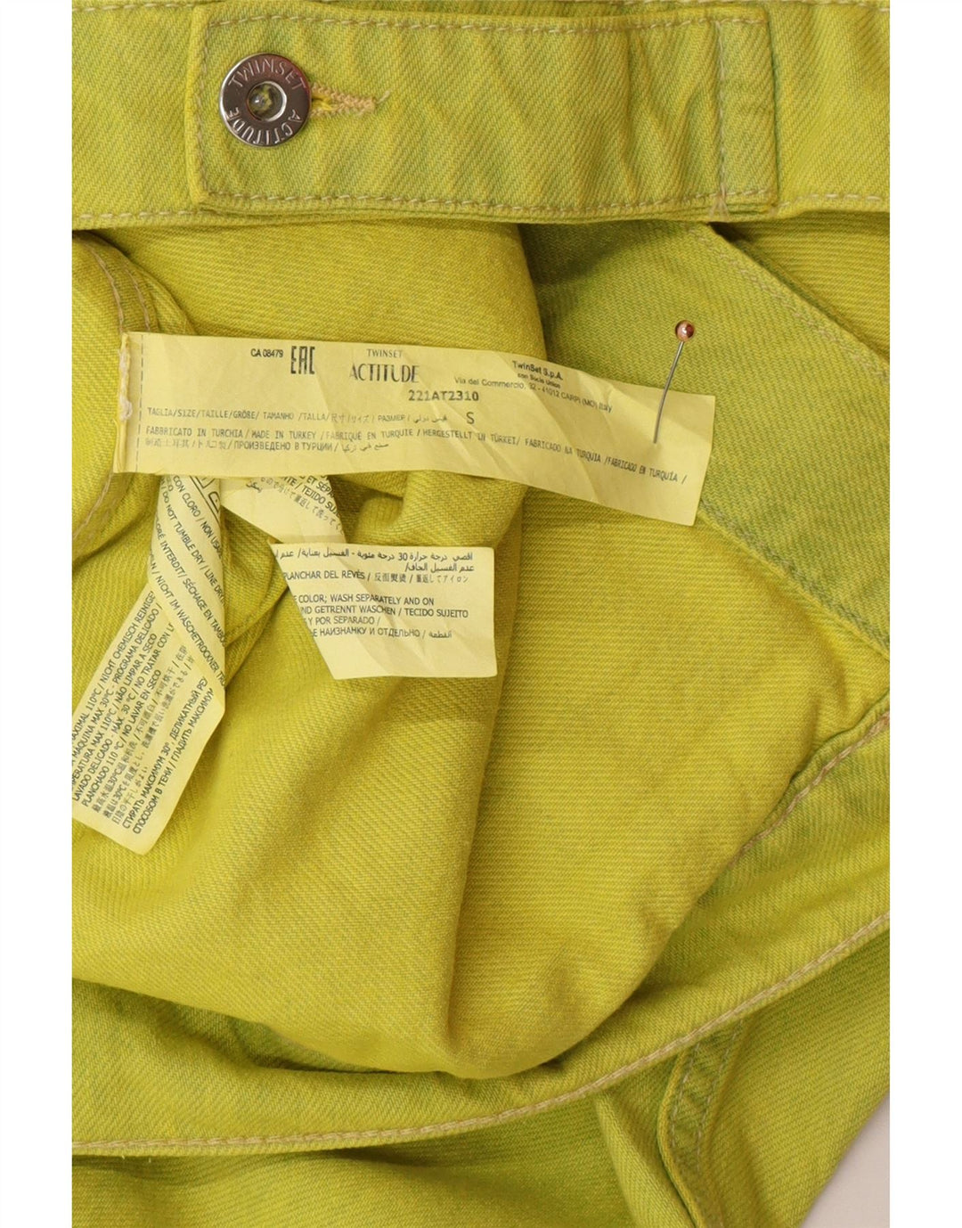 TWINSET Dame Oversized denimjakke UK 10 Lille Grøn Bomuld Moderne