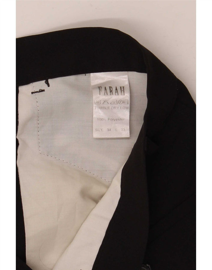 Farah Straight Casual Bukser til mænd W34 L33 Sort polyester