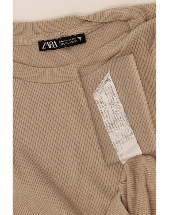 ZARA Womens Jumpsuit UK 12 Medium Beige Cotton Vintage Zara and Second-Hand Zara from Messina Hembry 