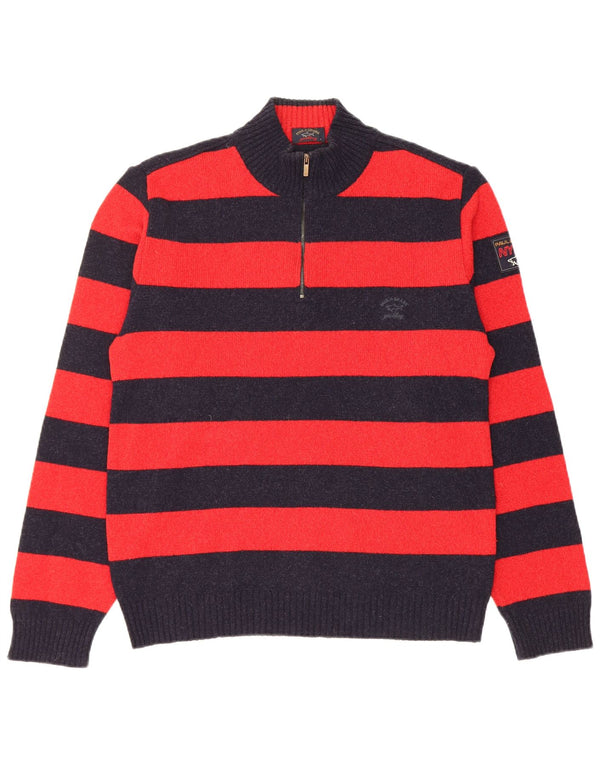Paul & Shark Herre Yachting Zip Neck Jumper Sweater Medium Navy Blue stribet