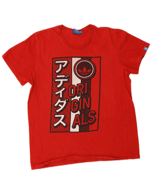 Adidas Herre Grafisk T-Shirt Top Stor Rød