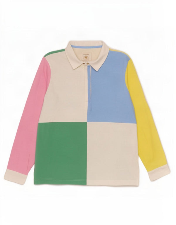 Joules Rugby Polo Shirt til kvinder UK 14 Stor flerfarvet Colourblock
