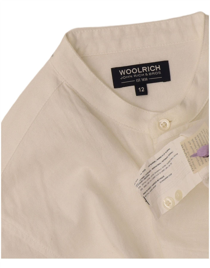 Woolrich Dameskjorte UK 12 Medium Hvid Bomuld