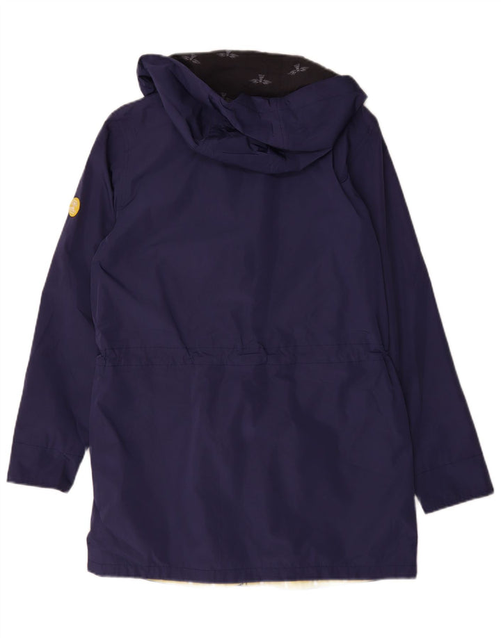 Barbour Dame Hooded Windbreaker Coat UK 12 Medium Navy Blue