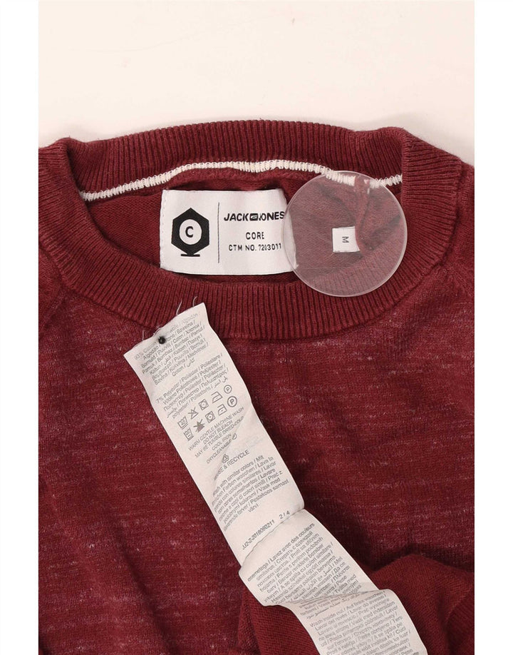 Jack & Jones Herre sweater med rund hals, medium rød flækket bomuld