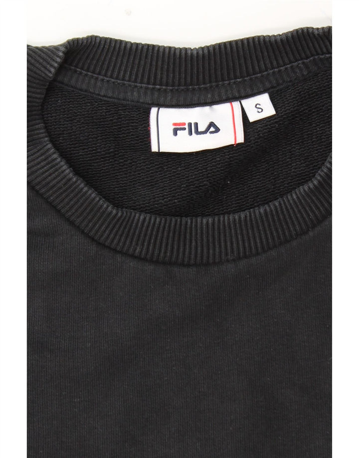 FILA Grafisk Sweatshirt-trøje til mænd Small Black Colourblock Bomuld