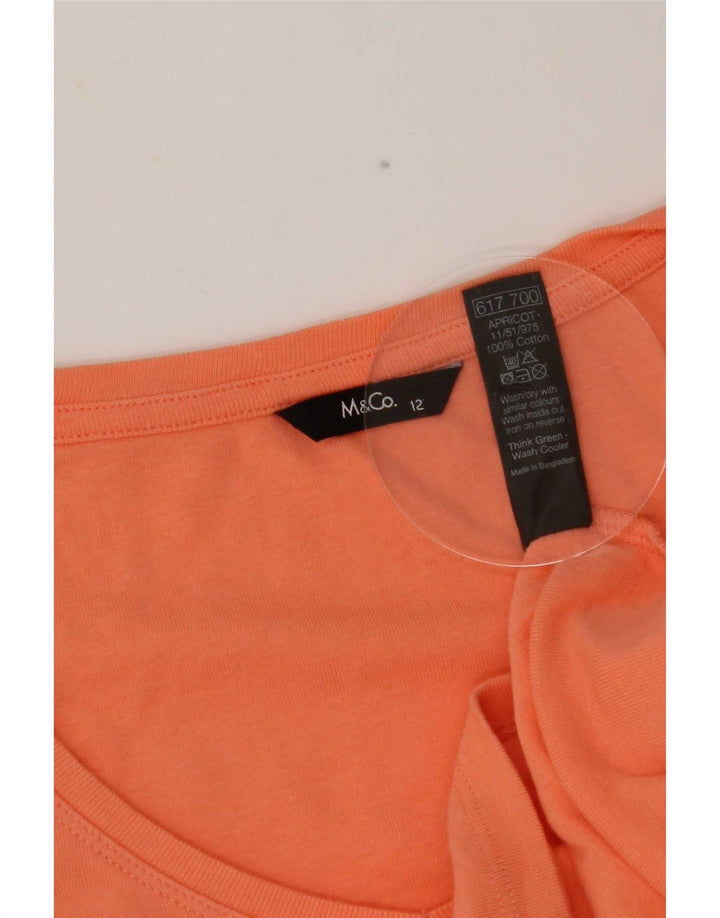 M&Co Dame T-Shirt Top UK 12 Medium Orange Bomuld