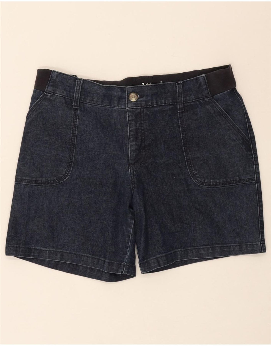 LEE Womens Mid Rise Denim Shorts US 12 Large W34 Blue Cotton Vintage Lee and Second-Hand Lee from Messina Hembry 