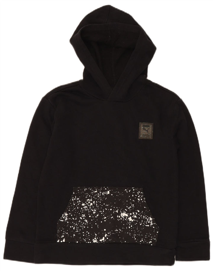 PUMA Grafisk hættetrøje til drenge 10-11 år Mellem sort plettet