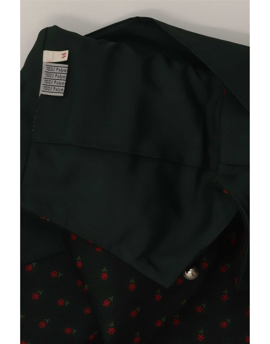 Vintage herrevest IT 46 Small Green Floral Polyester