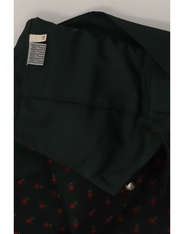Vintage herrevest IT 46 Small Green Floral Polyester