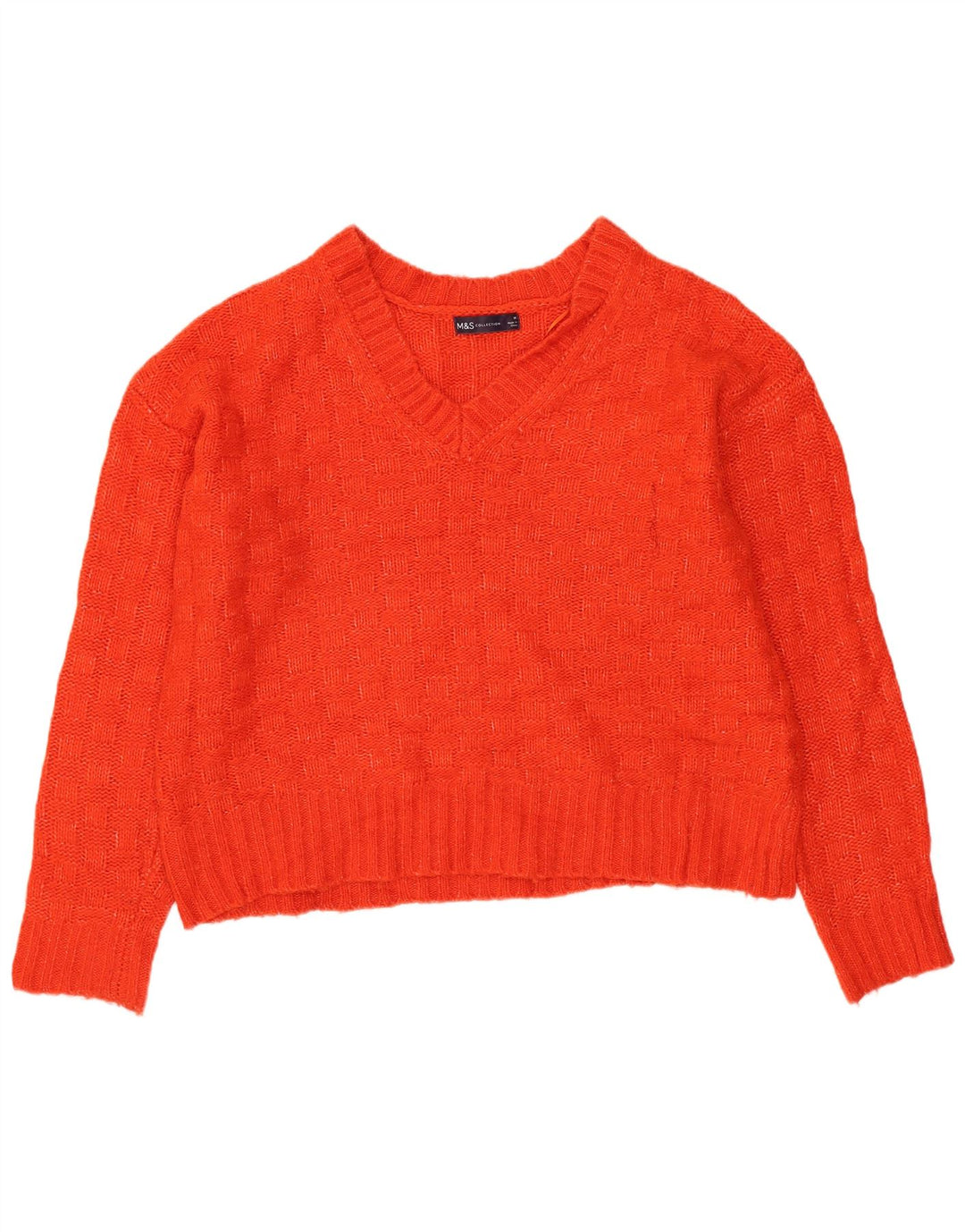 Marks & Spencer Dame Oversized V-hals sweater UK 14 Medium Rød