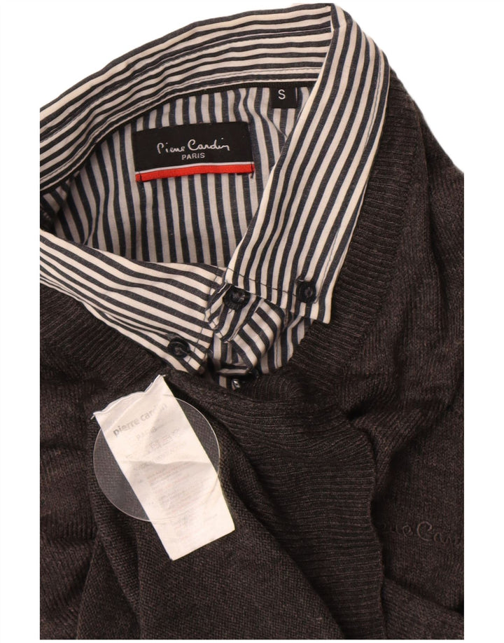 Pierre Cardin Herre Polo Neck Jumper Sweater Lille Grå Akryl
