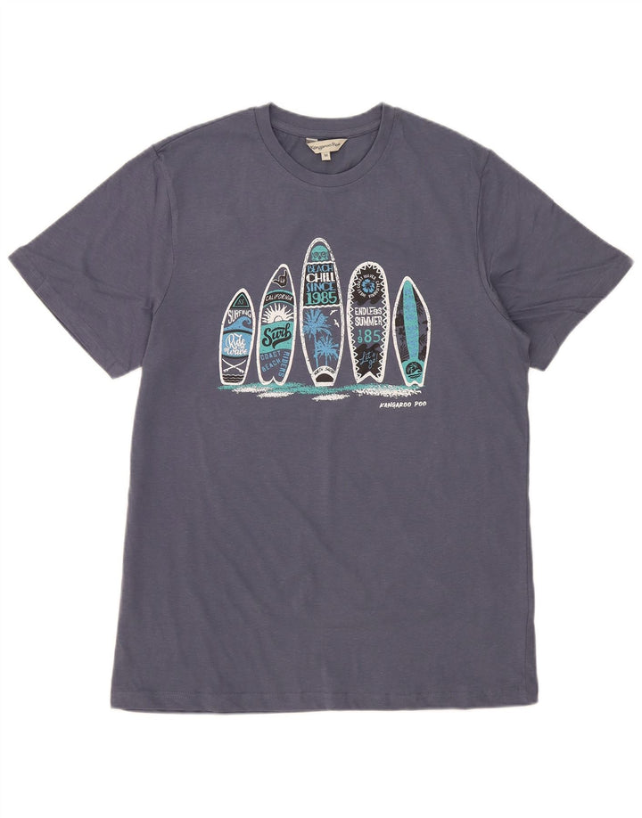 Kangaroo Poo Herre grafisk T-shirt Top Medium Marineblå Bomuld