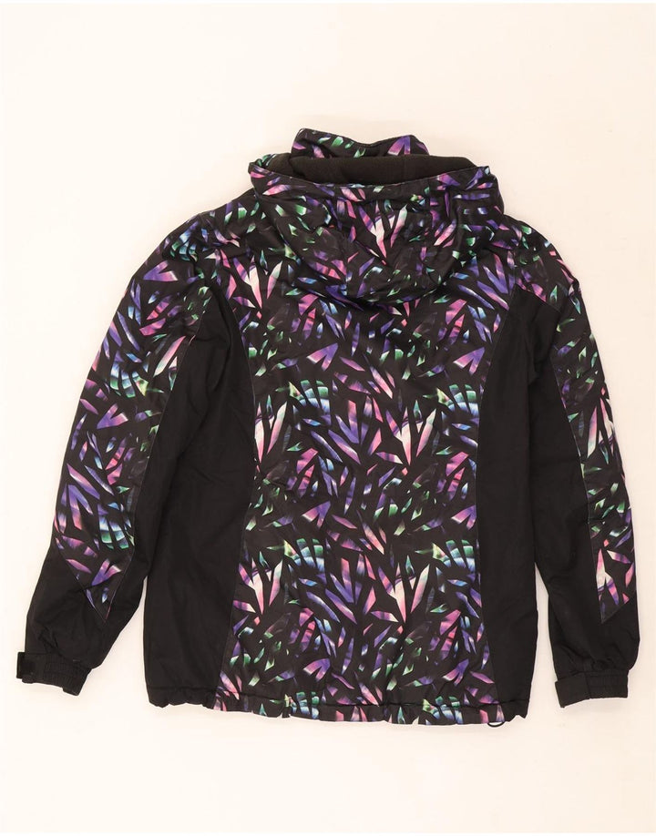 Mountain Warehouse Dame Hætte Skijakke UK 8 Lille Sort Geometrisk