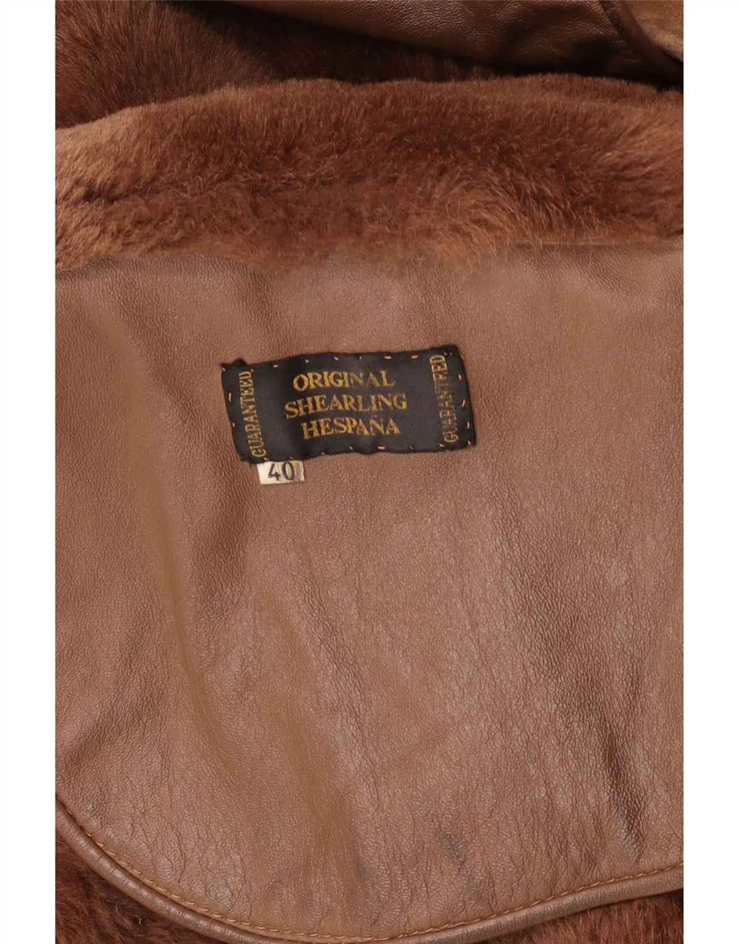 Vintage Dame Oversized Shearling jakke EU 40 Medium Brown Shearling