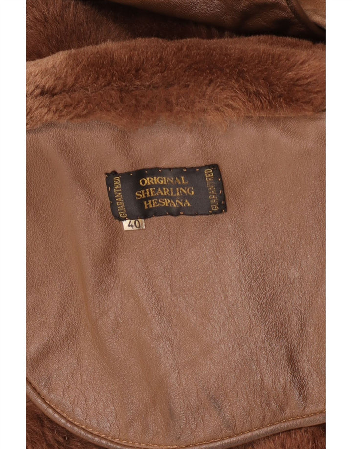 Vintage Dame Oversized Shearling jakke EU 40 Medium Brown Shearling