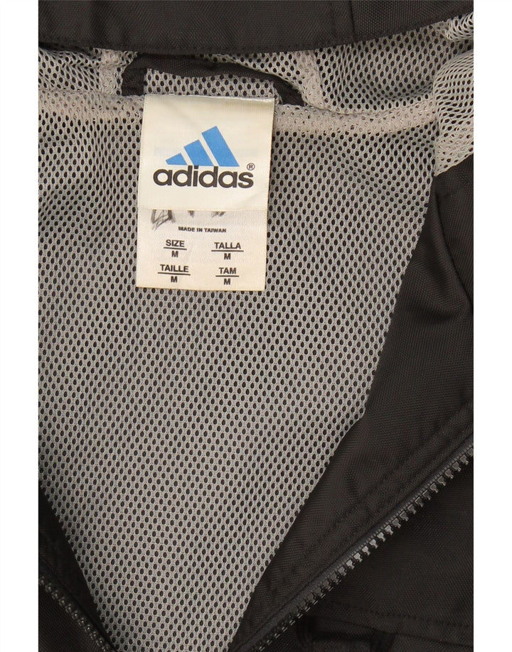 ADIDAS Womens Hooded Pullover Tracksuit Top Jacket UK 14 Medium Black Vintage Adidas and Second-Hand Adidas from Messina Hembry 