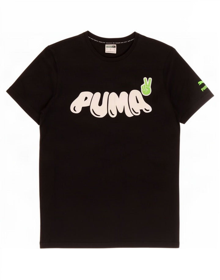 Puma Herre grafisk T-shirt top lille sort bomuld