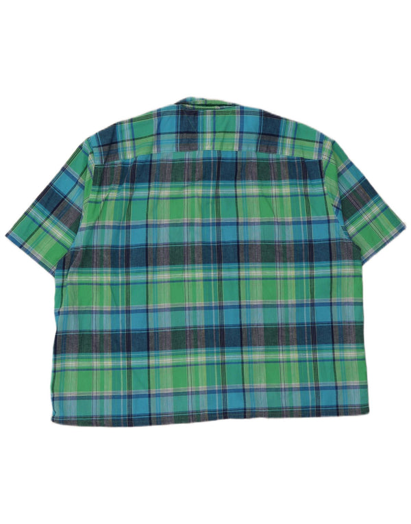 Tommy Hilfiger Mens Short Sleeve Shirt 2XL Green Check Cotton