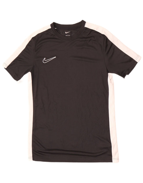 Nike Dame Dri Fit Slim T-Shirt Top UK 12 Medium Sort Colourblock
