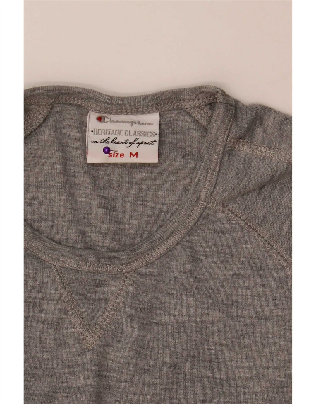 Champion Womens Heritage Classics Top Langærmet UK 12 Medium Grey Flecked