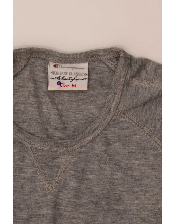 Champion Womens Heritage Classics Top Langærmet UK 12 Medium Grey Flecked