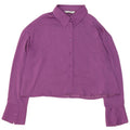 Stradivarius Womens Crop Oversized skjortebluse UK 14 Medium Purple