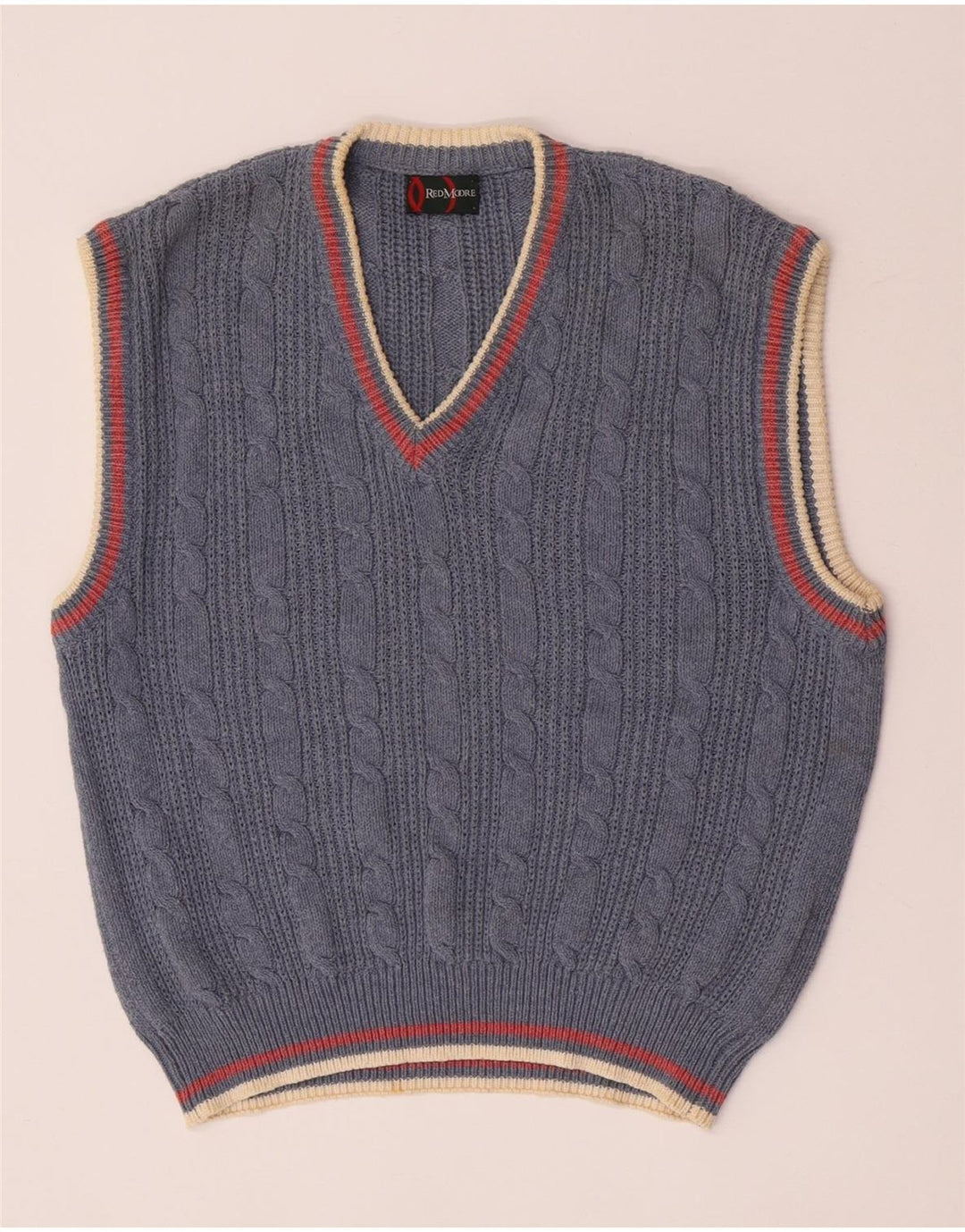 Vintage herrevest tanktop stor blå bomuld