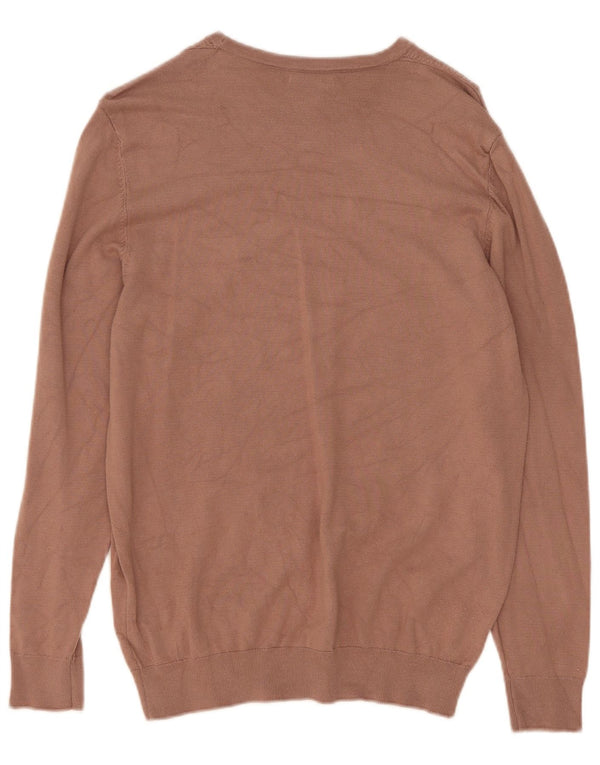 Zara Herre Boat Neck Jumper Sweater Small Beige Viscose