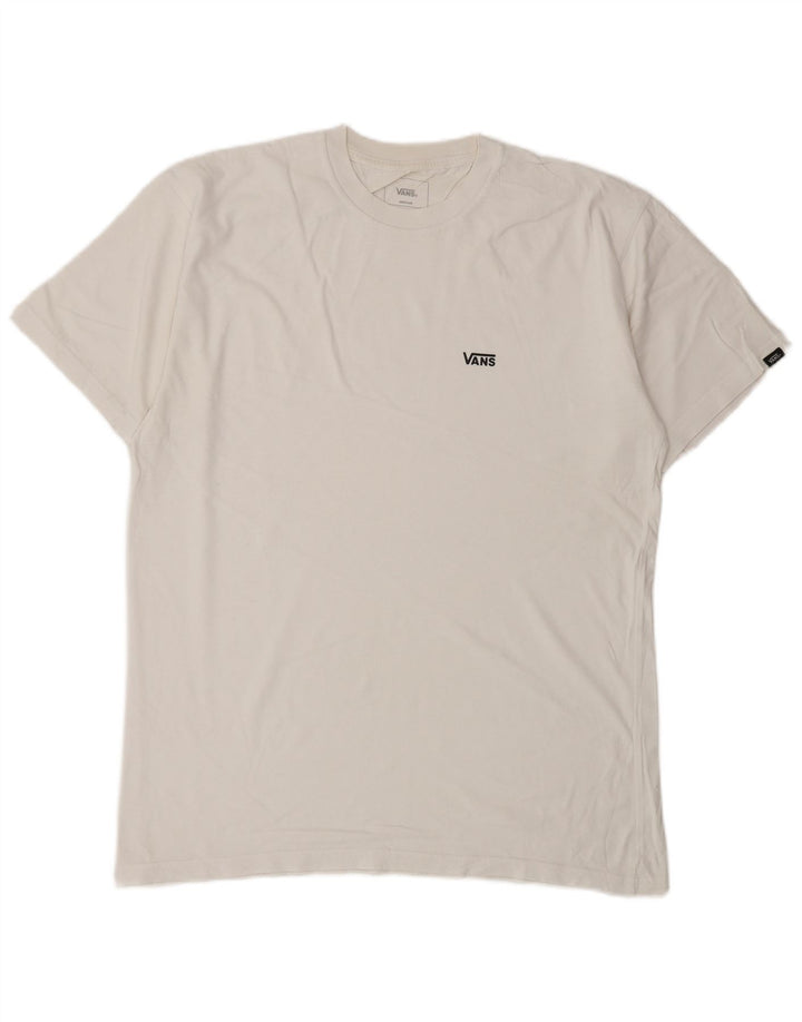 Vans Herre Classic Fit T-Shirt Top Medium Hvid Bomuld
