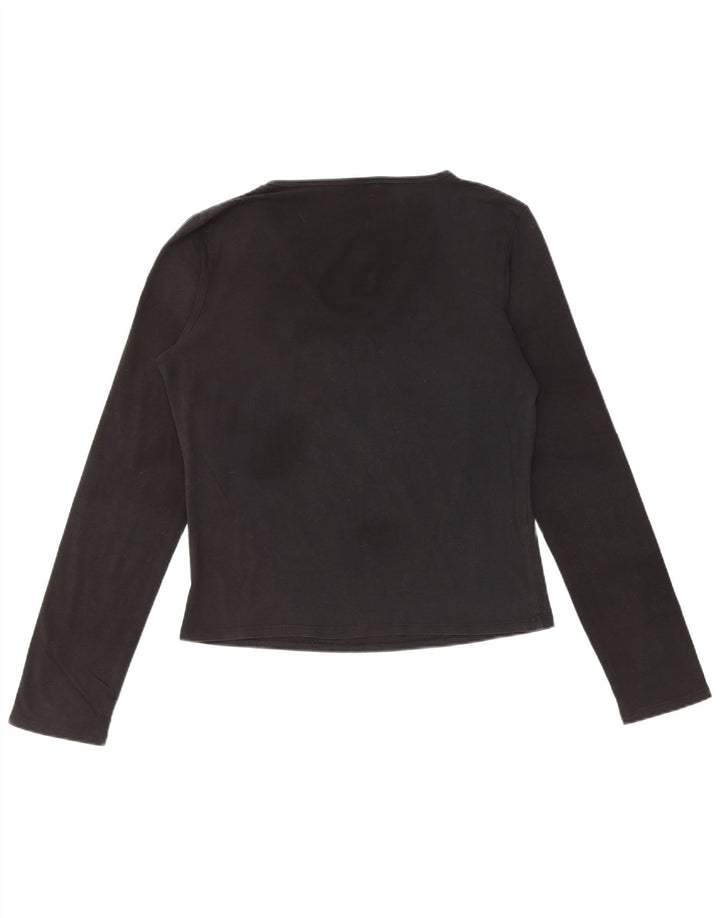 ICEBERG Dame Crop Grafisk Top Langærmet IT 46 Large Black Floral