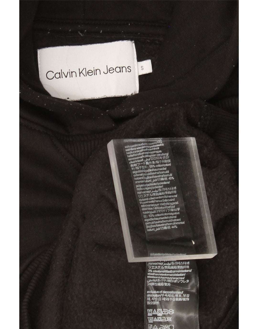CALVIN KLEIN JEANS Oversized hættetrøje til kvinder UK 10 Small Black