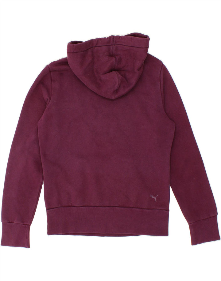 PUMA Womens Graphic Hoodie Jumper UK 12 Medium  Maroon Cotton Vintage Puma and Second-Hand Puma from Messina Hembry 