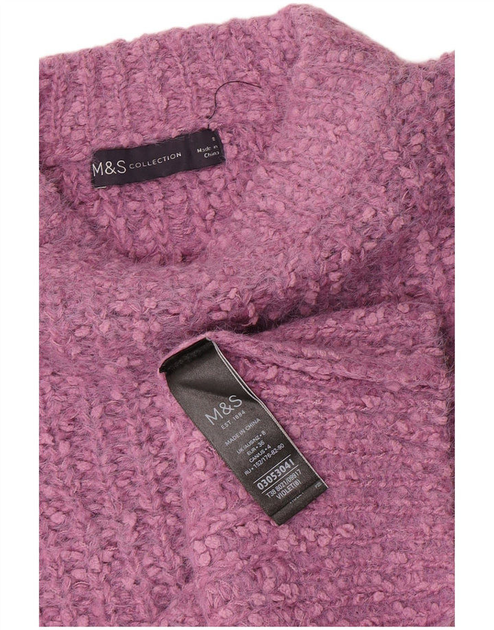 Marks & Spencer Dame Boat Neck Jumper Sweater UK 8 Small Purple Polyester
