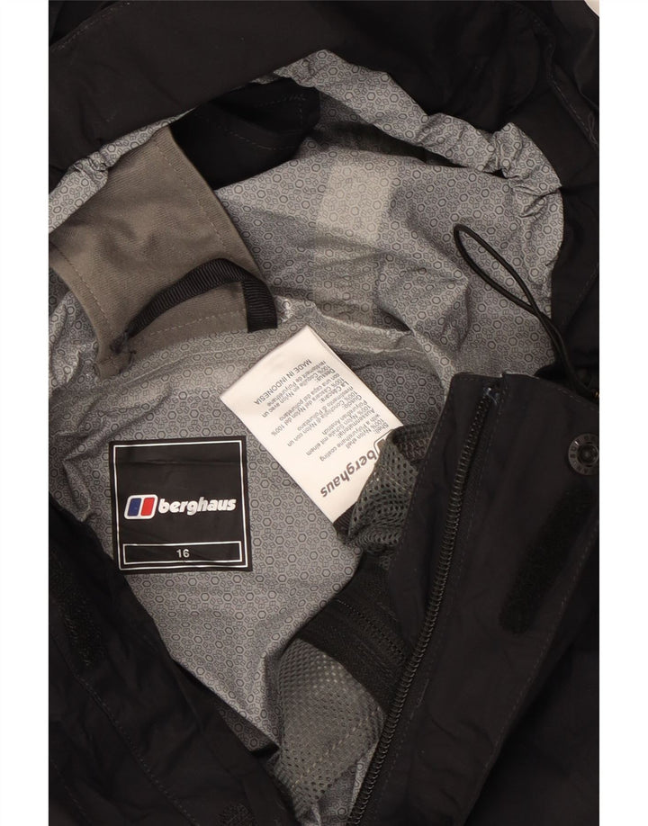 Berghaus Regnjakke med hætte til kvinder UK 16 Stor sort nylon