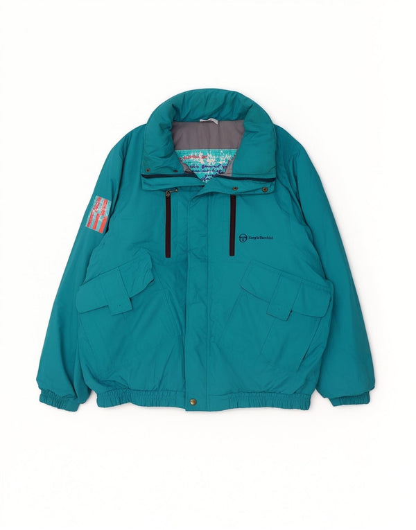 Sergio Tacchini Mens Padded Ski Jacket UK 42 XL Green Polyester