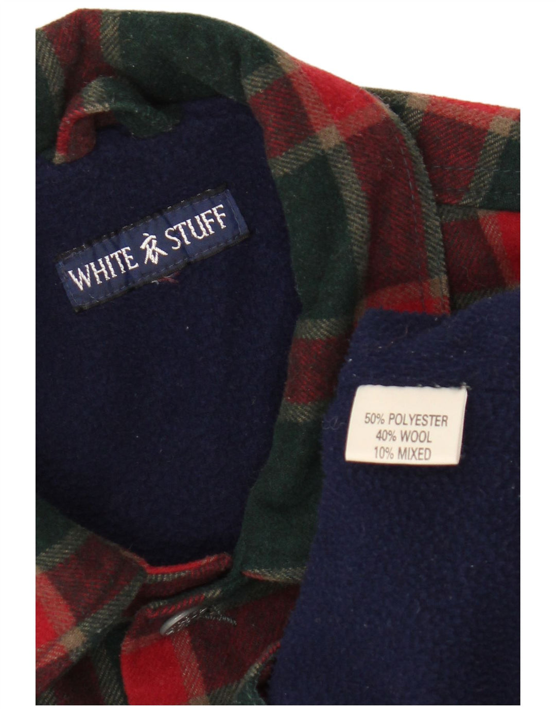 WHITE STUFF Bomberjakke til mænd UK 38 Medium rød ternet polyester