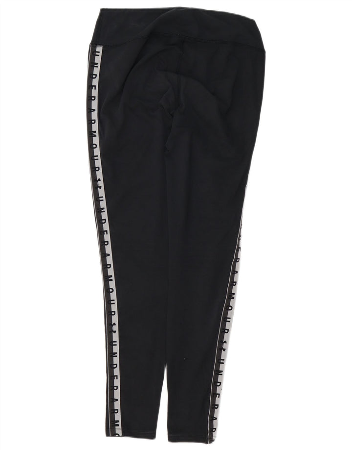 UNDER ARMOUR Womens Heat Gear Leggings UK 12 Medium Black Colourblock