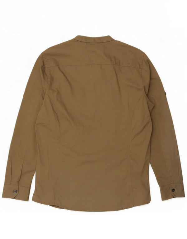 Vintage herre militærskjorte stor beige bomuld