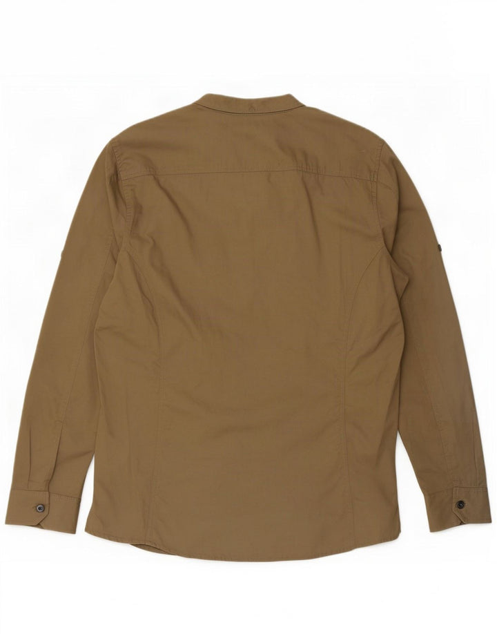 Vintage herre militærskjorte stor beige bomuld