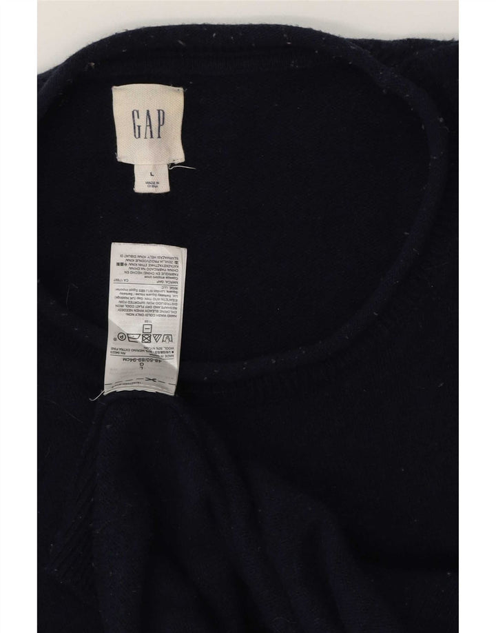 Gap Herre Crew Neck Jumper Sweater Large Navy Blue Merino Wool